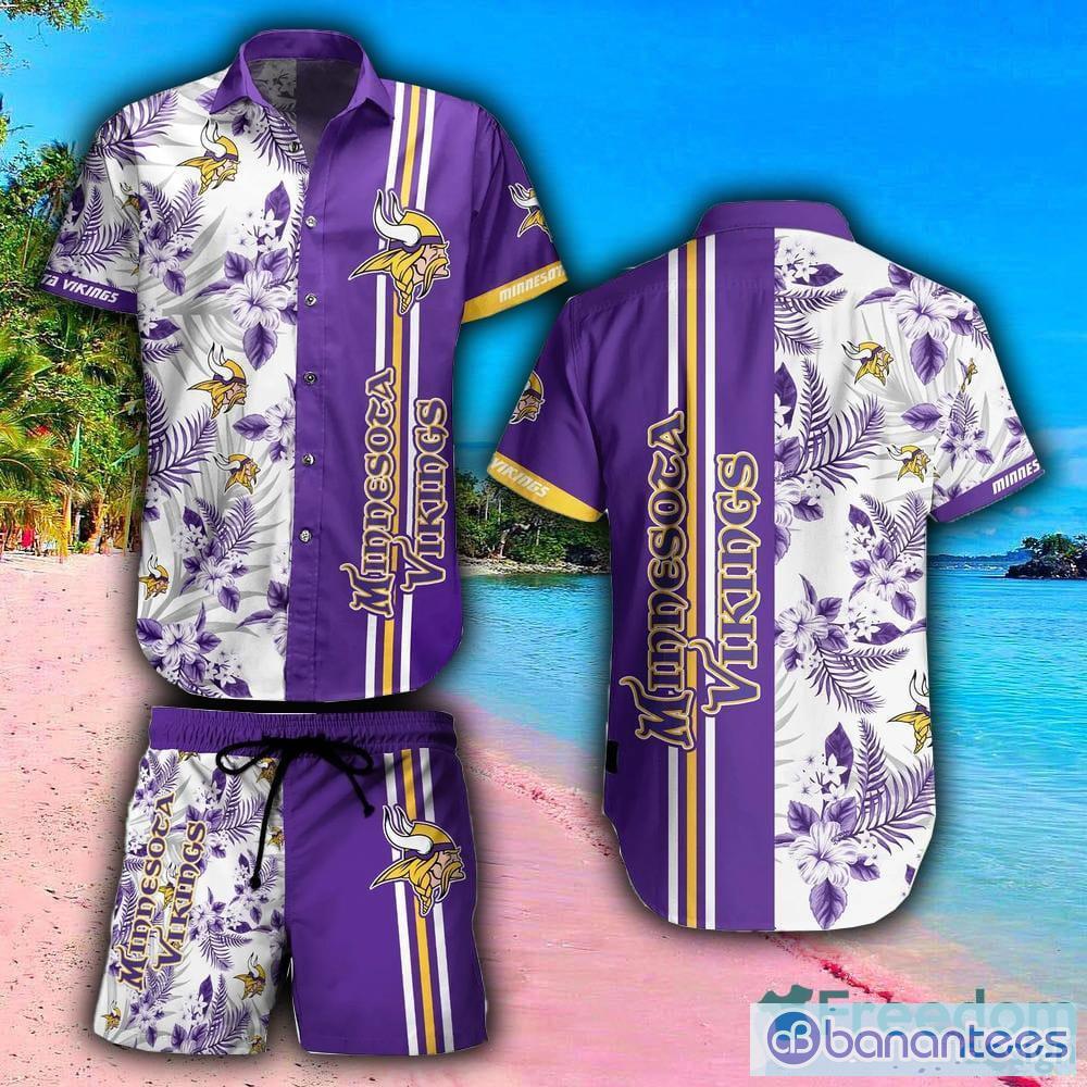 Minnesota Vikings NFL Logo Combo Hawaiian Shirt And Short Summer