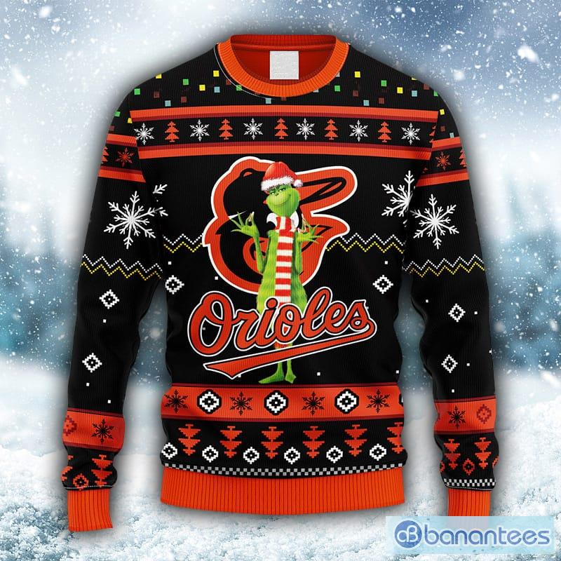 MLB Baltimore Orioles Grinch & Scooby-Doo Christmas Ugly 3D Sweater For Men  And Women Gift Ugly Christmas - Banantees