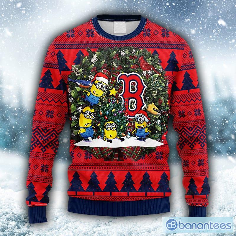 Boston Red Sox Basic Pattern Ugly Christmas Sweater - Banantees