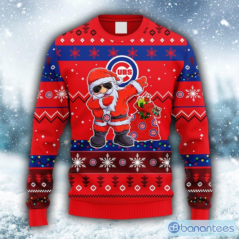 Santa Chicago Cubs Logo Lights Christmas sweatshirt