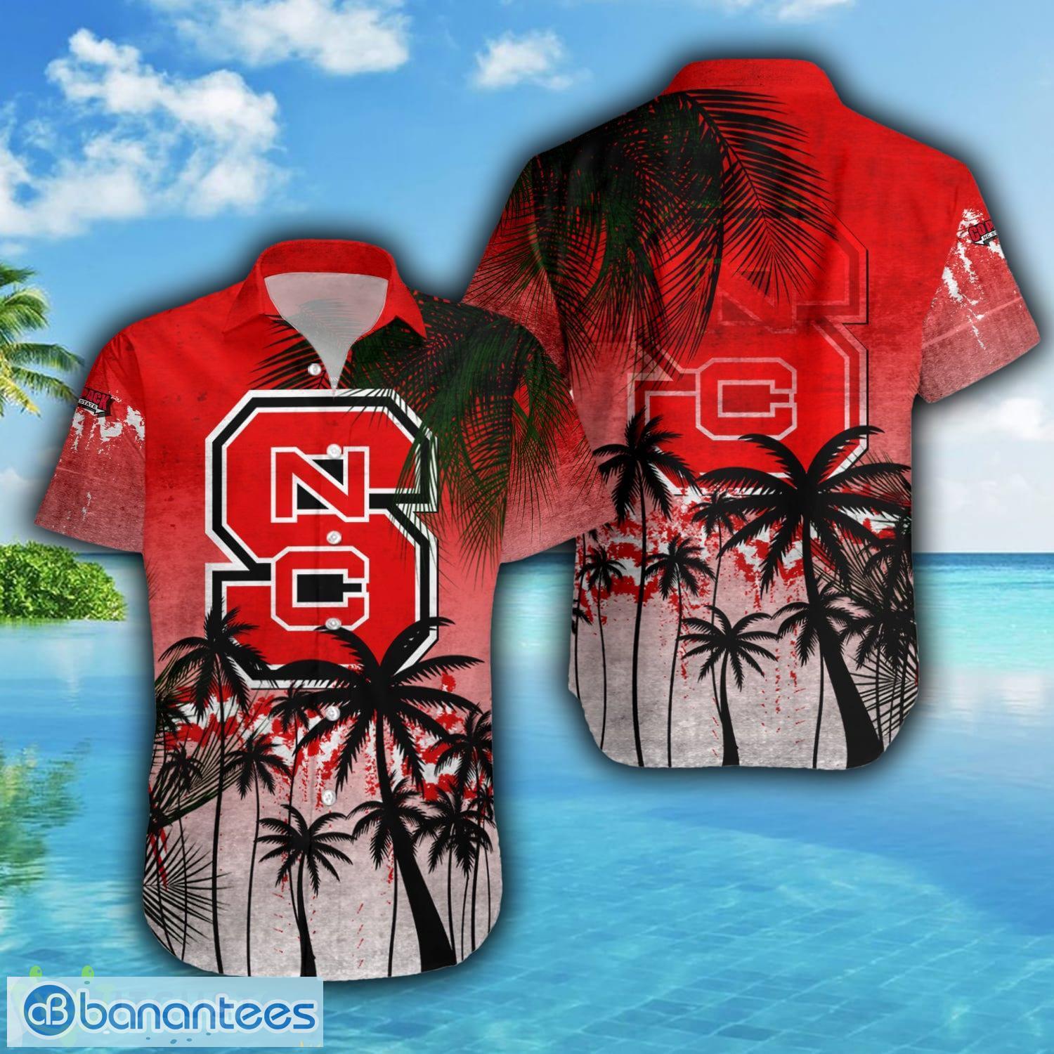 NC State Wolfpack 3D Hawaiian Shirt Grunge Polynesian TattooNCAA