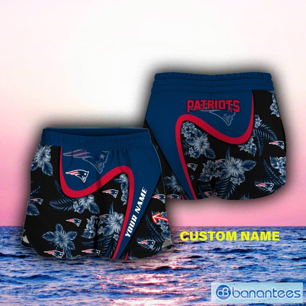 New England Patriots Custom Name NFL Floral Hawaiian Shirt And Shorts Gift  For Men And Women Fans - Banantees