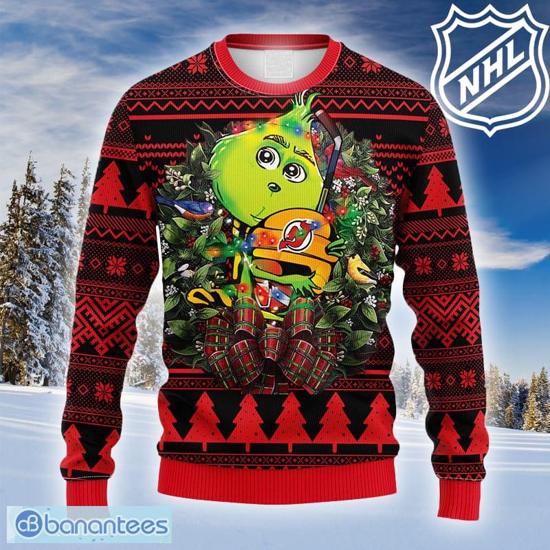 For NHL Fans New Jersey Devils Grinch Hand Funny Men And Women Christmas  Gift 3D Ugly Christmas Sweater - Banantees