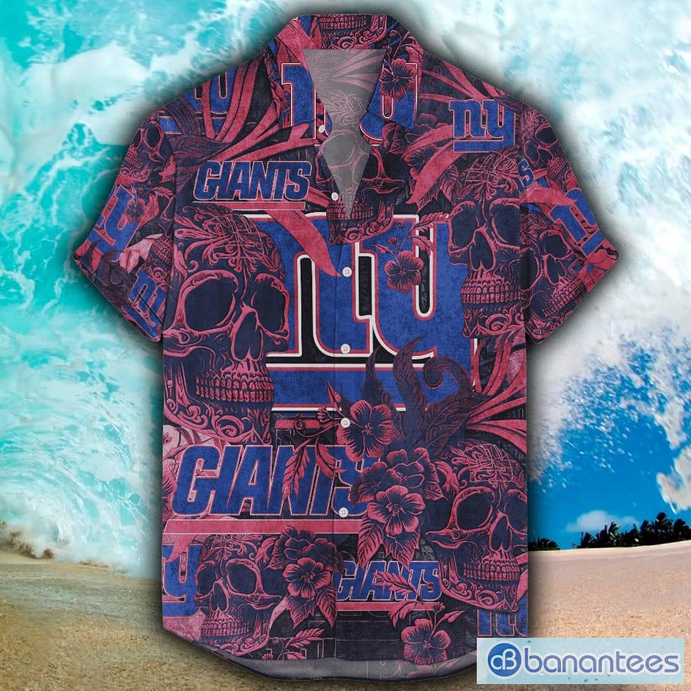 Nfl New York Giants Summer Button Up Summer Hawaiian Shirt And Shorts -  Banantees