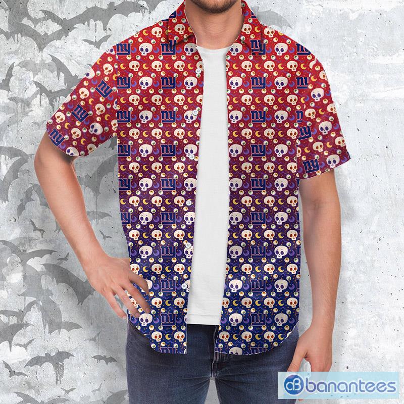 NY Giants Hawaiian Shirt Button Up Tropical Aloha For Men