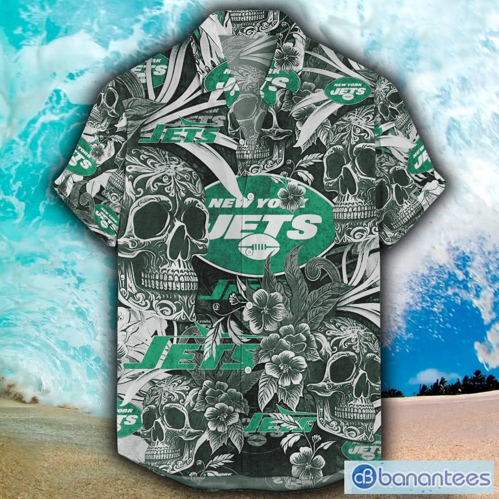 NFL New York Jets Green White Hawaiian Shirt - Trendy Aloha