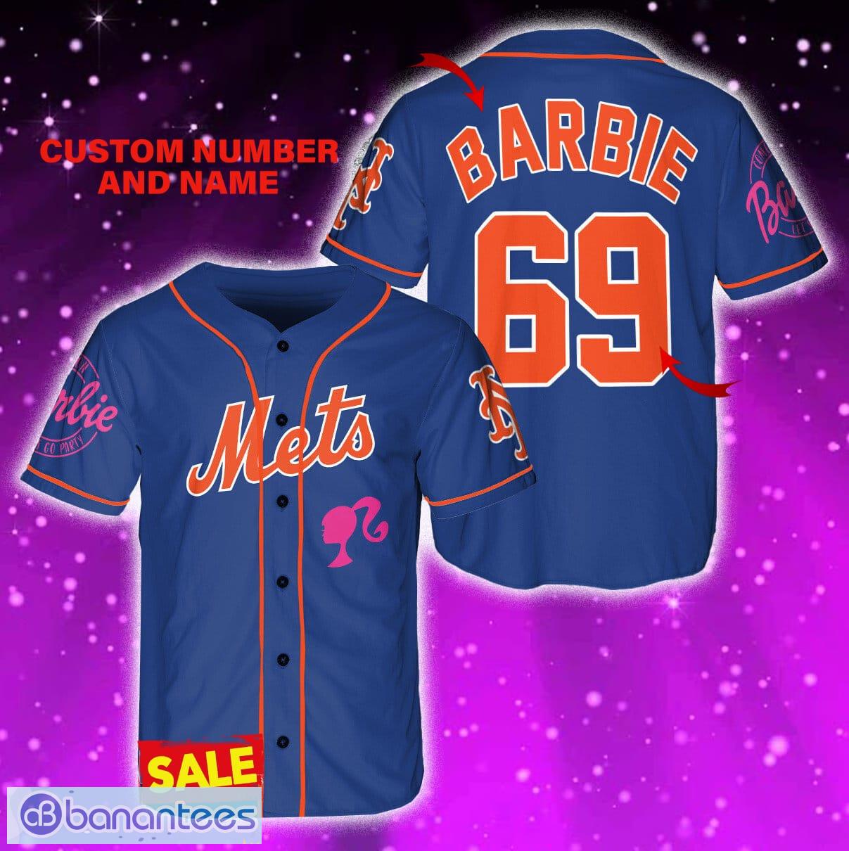 New York Mets Barbie Jersey Baseball Shirt Black Custom Number And Name -  Banantees