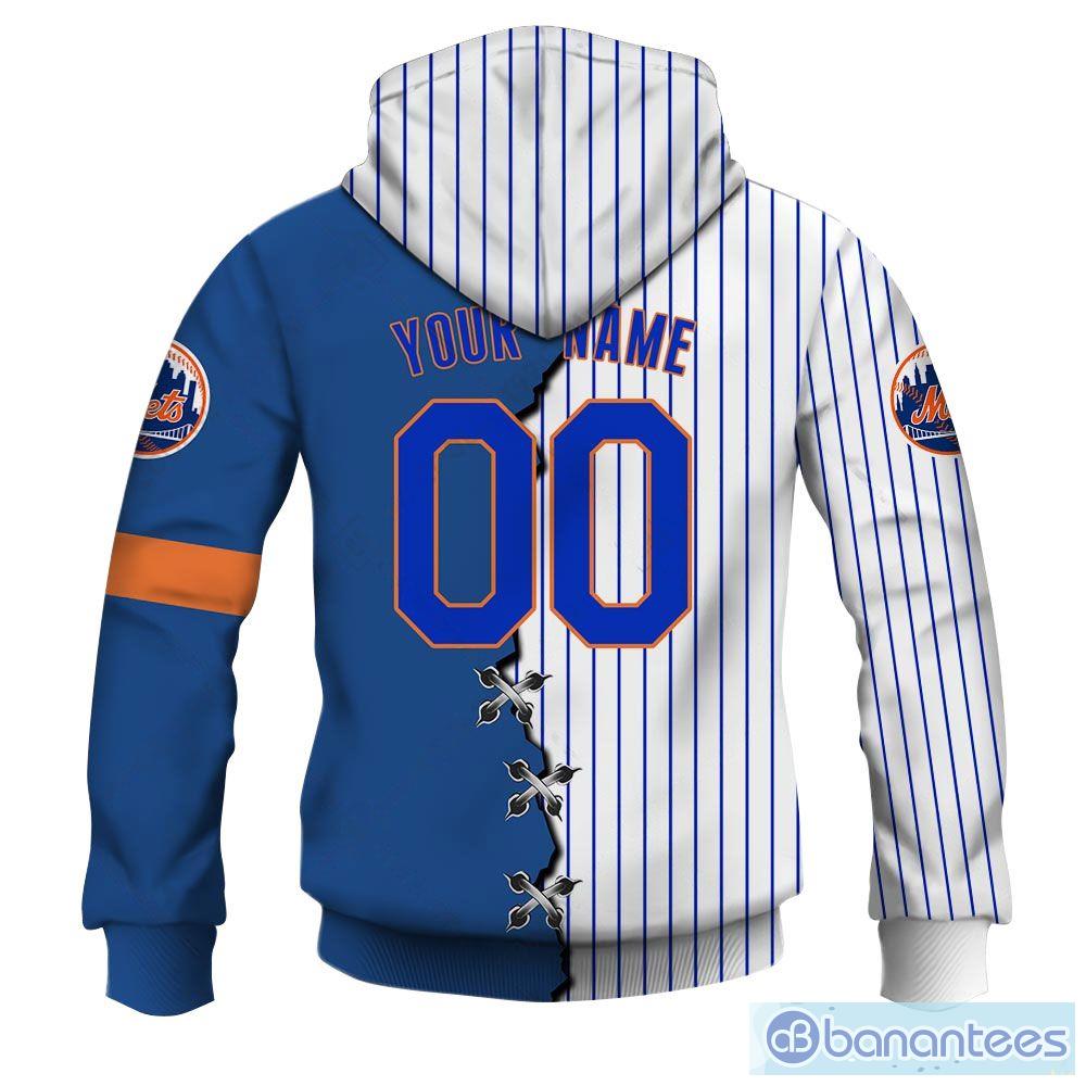 New York Mets Custom Number And Name AOP MLB Hoodie Long Sleeve Zip Hoodie  Gift For Fans - Banantees