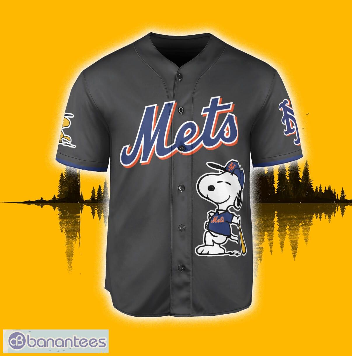 MLB New York Mets Custom Name Number Snoopy Blue Baseball Jersey
