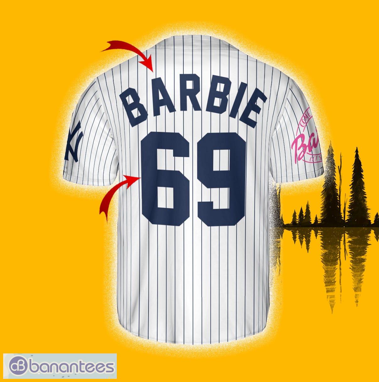 New York Yankees Barbie White Baseball Jersey Shirt Custom Number And Name  - Banantees