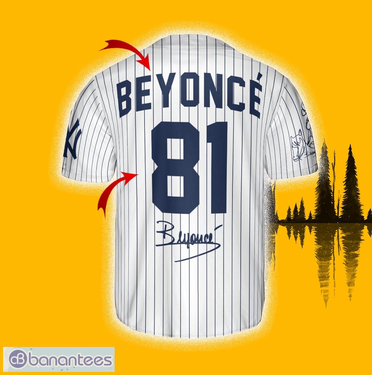 New York Yankees Beyonce White Custom Number And Name Baseball