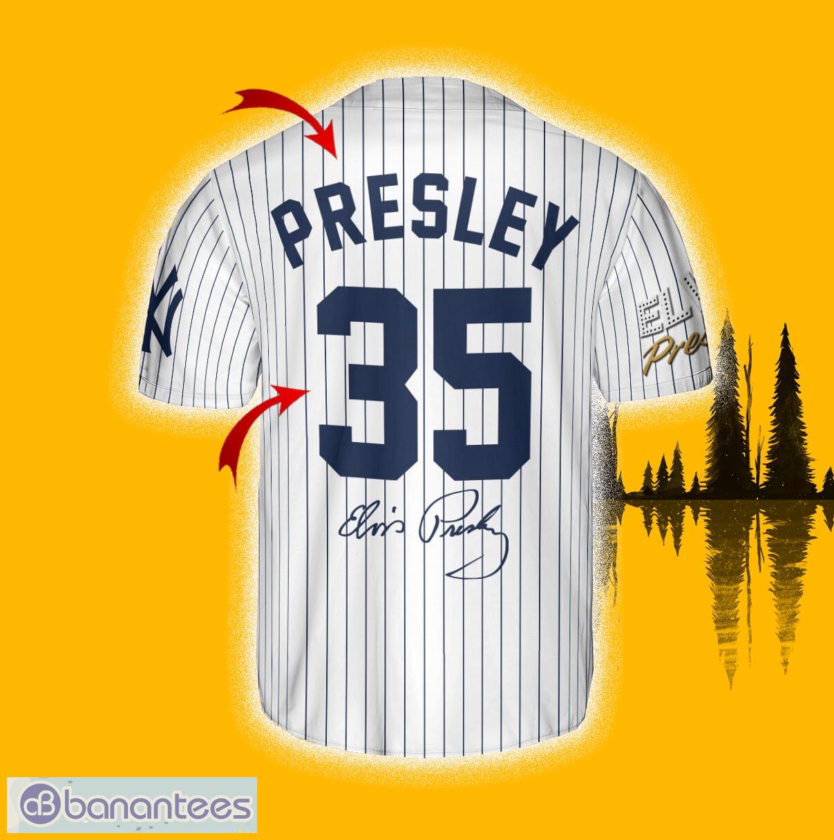 New York Yankees Elvis Presley Baseball Jersey Shirt White Custom