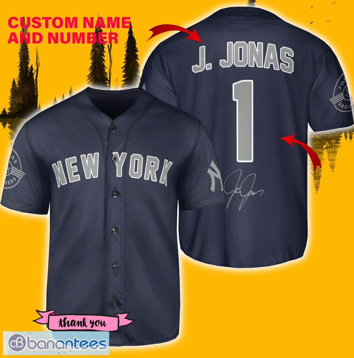New York Yankees J. Jonas White Baseball Jersey Shirt Custom Number And Name  - Banantees