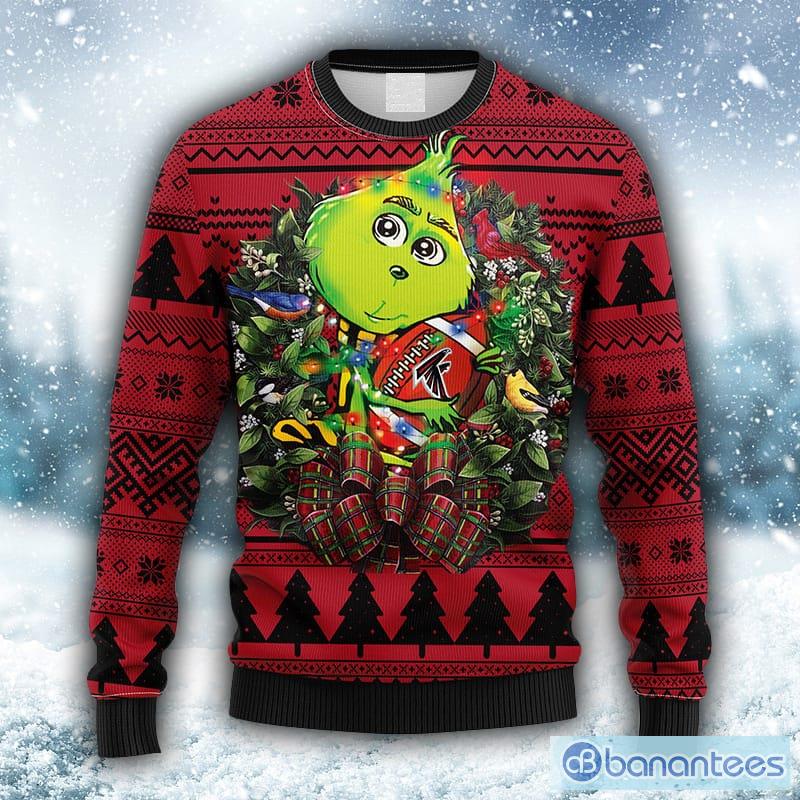 Men And Women Christmas Gift NFL Atlanta Falcons Logo With Funny Grinch 3D Ugly  Christmas Sweater For Fans - Banantees