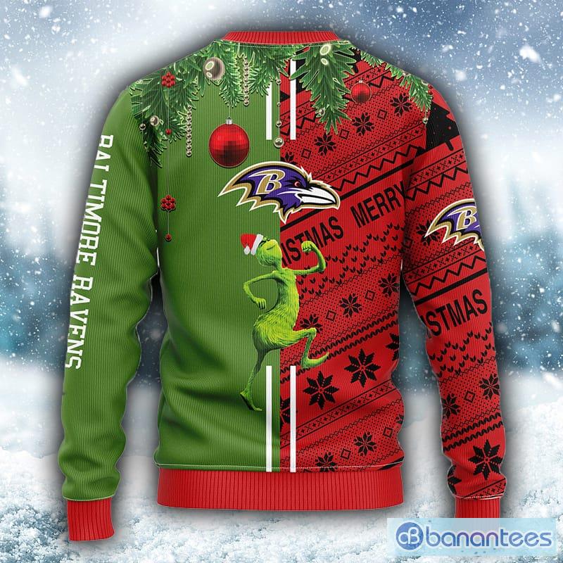 NFL Baltimore Ravens Grinch & Scooby-Doo Christmas Ugly 3D Sweater For Men  And Women Gift Ugly Christmas - Banantees