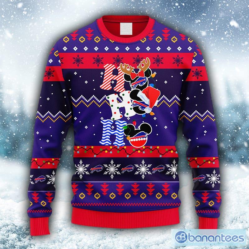 Buffalo Bills Jack Skellington Face Pattern Ugly Christmas Sweater -  Buffalo Bills Ugly Sweater