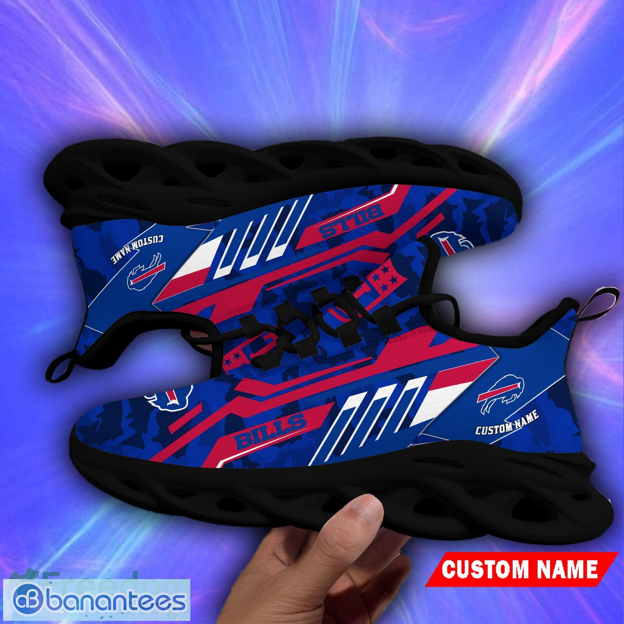 Buffalo Bills NFL Logo Fans Custom Name Max Soul Shoes - Banantees