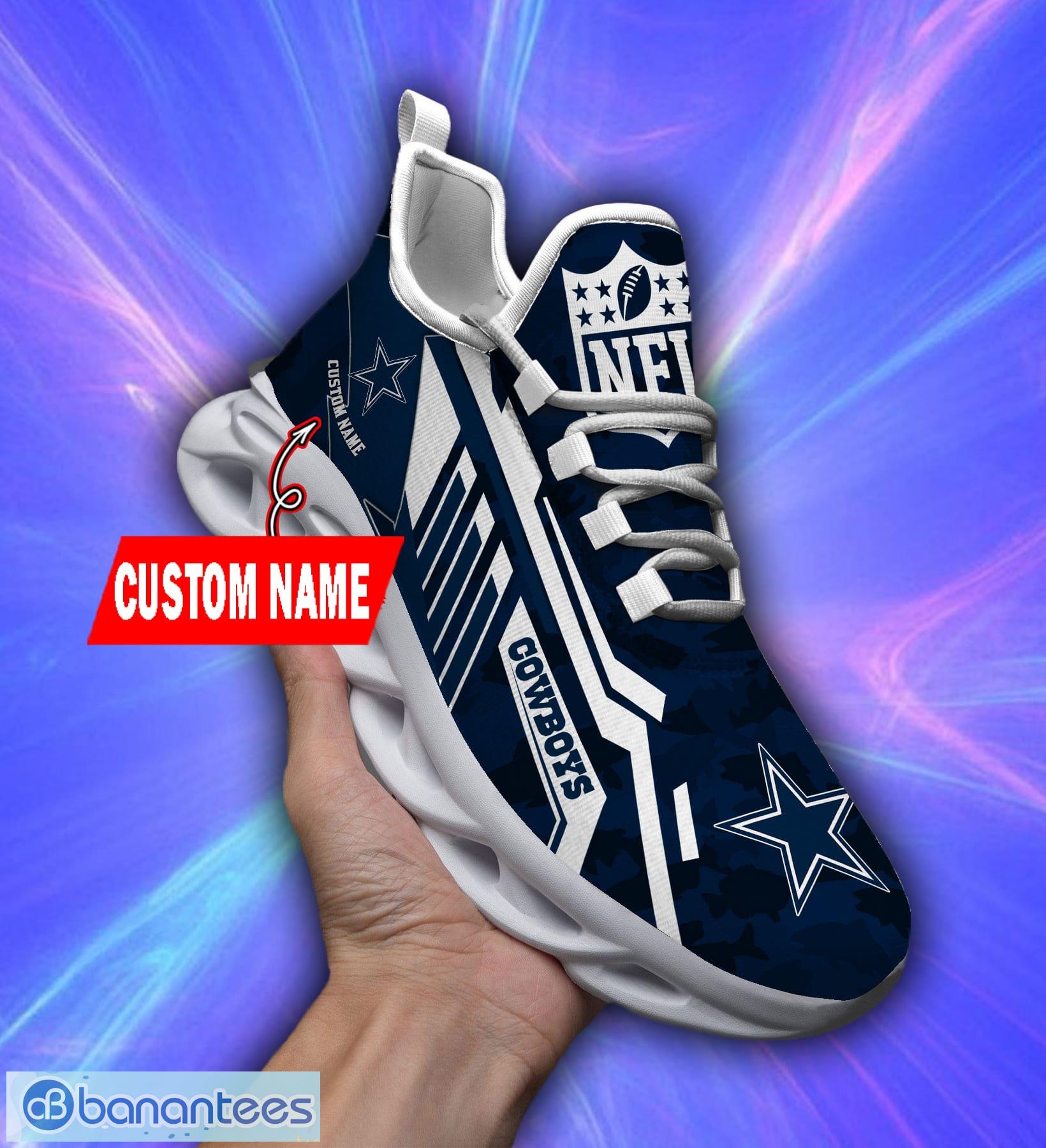 NFL Camo Fishing Dallas Cowboys Custom Name Max Soul Shoes Gift