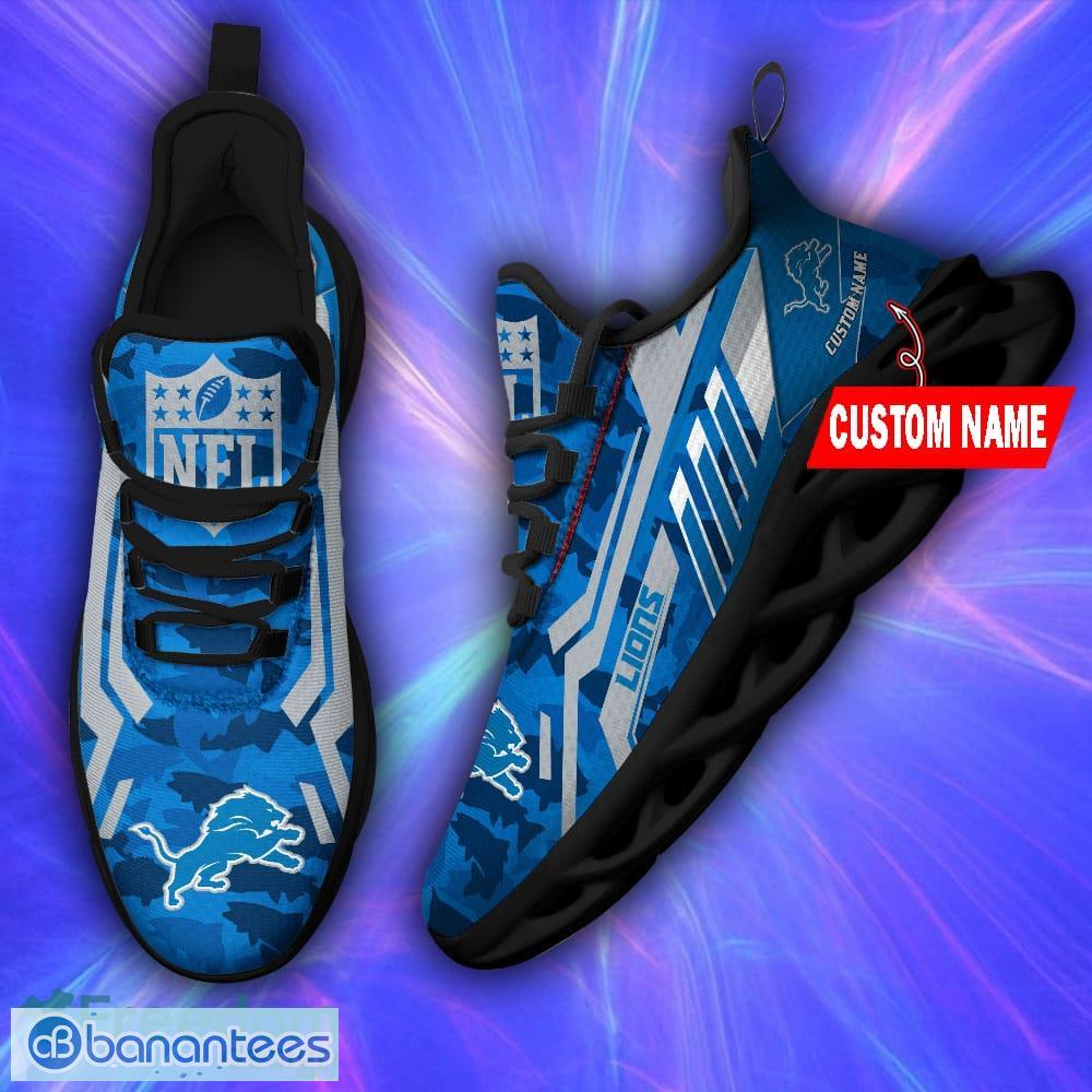 Detroit Lions High Top Shoes Custom American Flag Sneakers