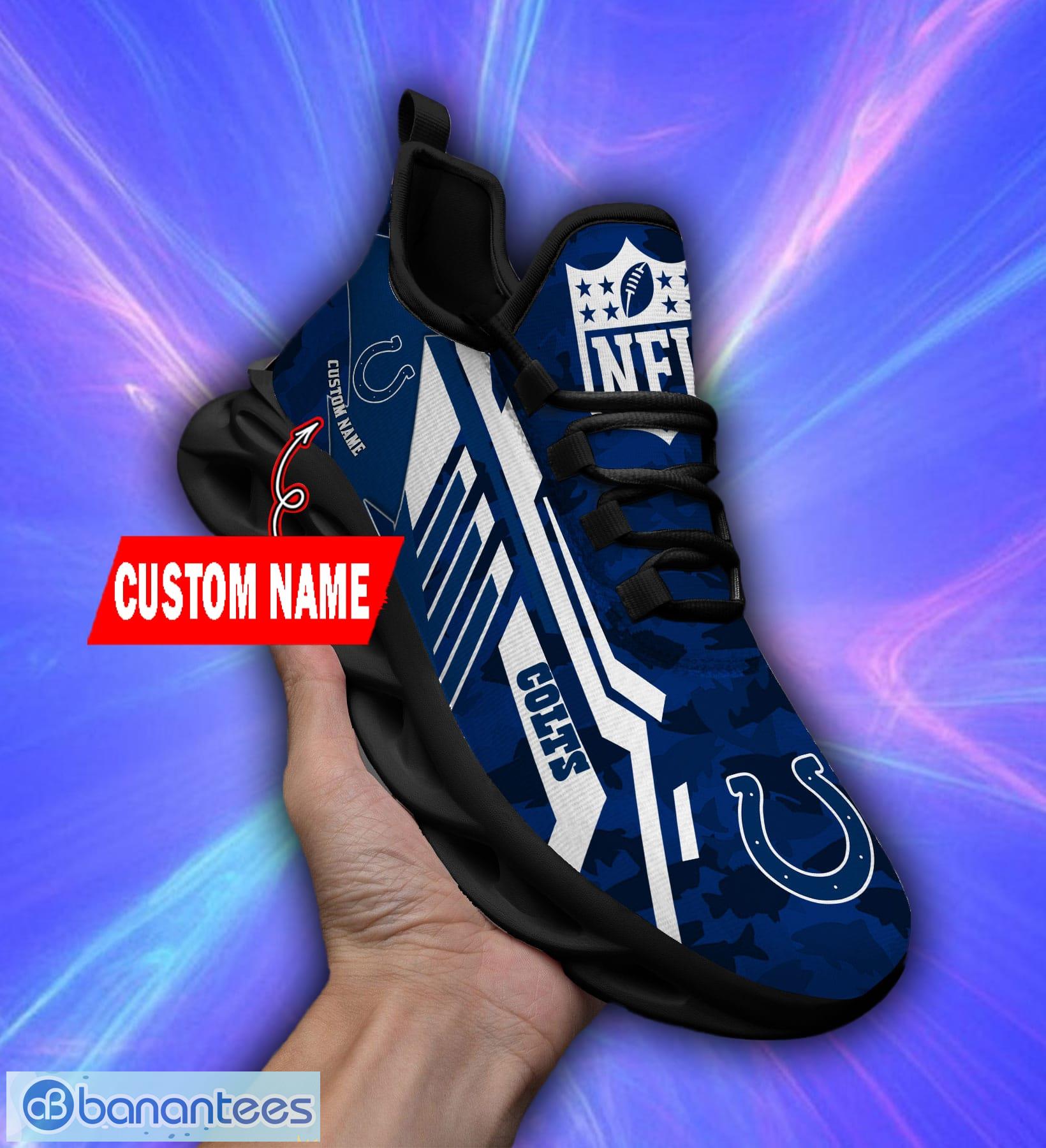 NFL Camo Fishing Indianapolis Colts Custom Name Max Soul Shoes