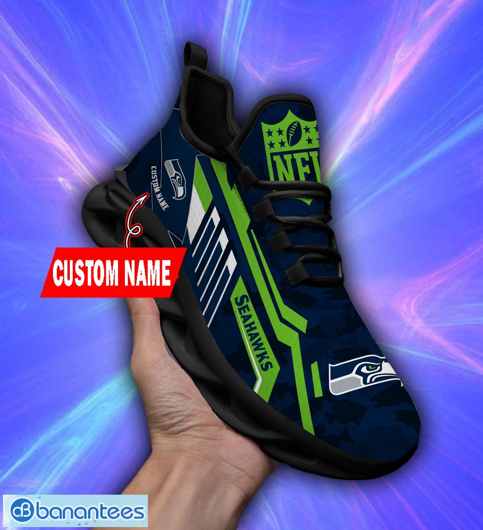 Seattle Seahawks Personalized Name NFL Max Soul Shoes Men And Women For Fans