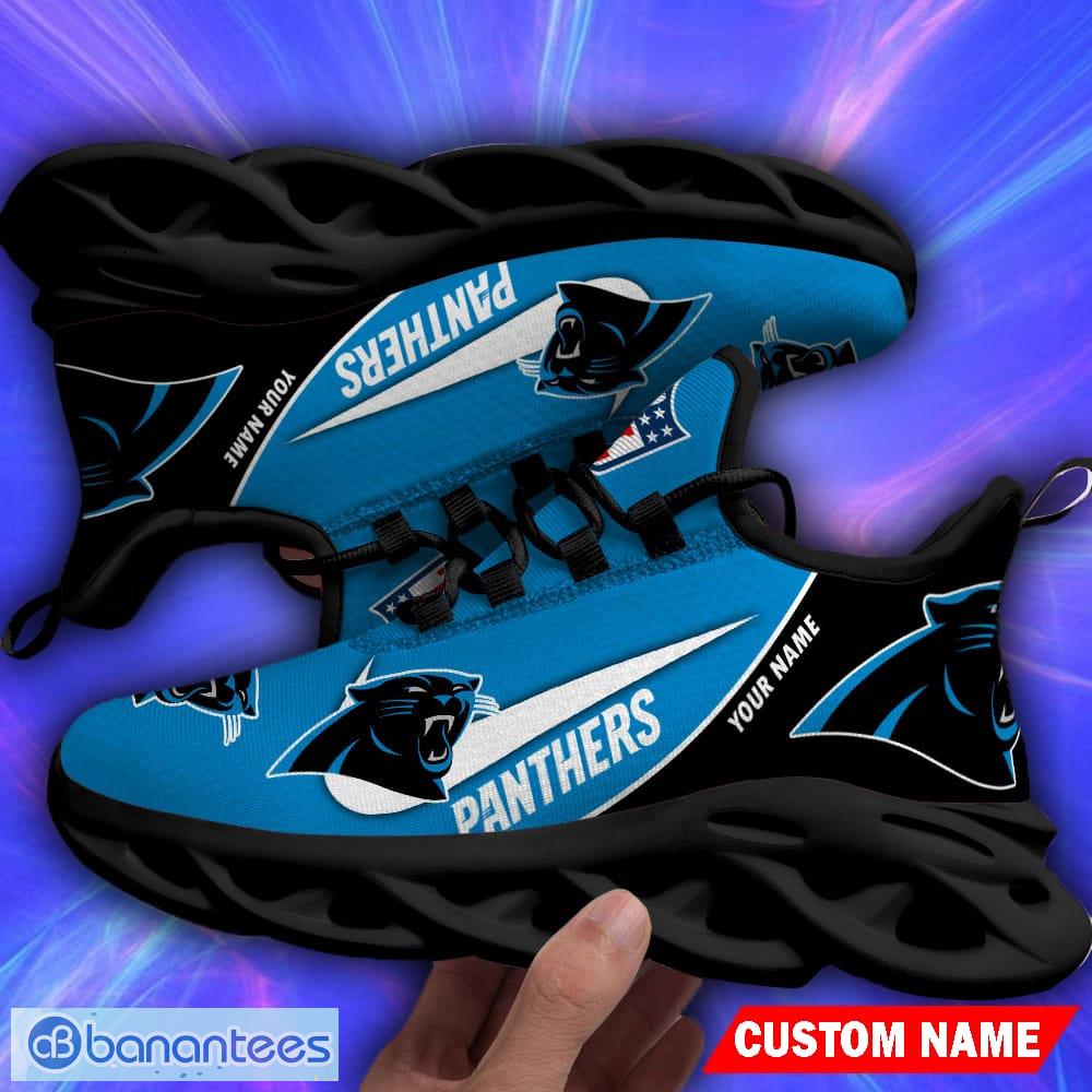 Carolina Panthers Personalized Name NFL Max Soul Shoes Men And