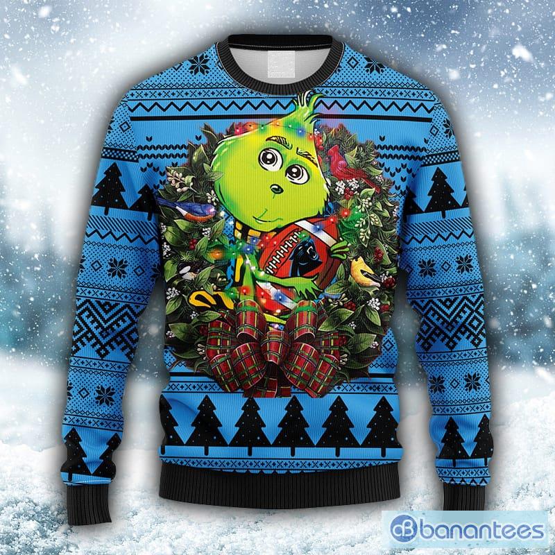 Carolina Panthers Funny Grinch Ugly Christmas Sweater - Banantees