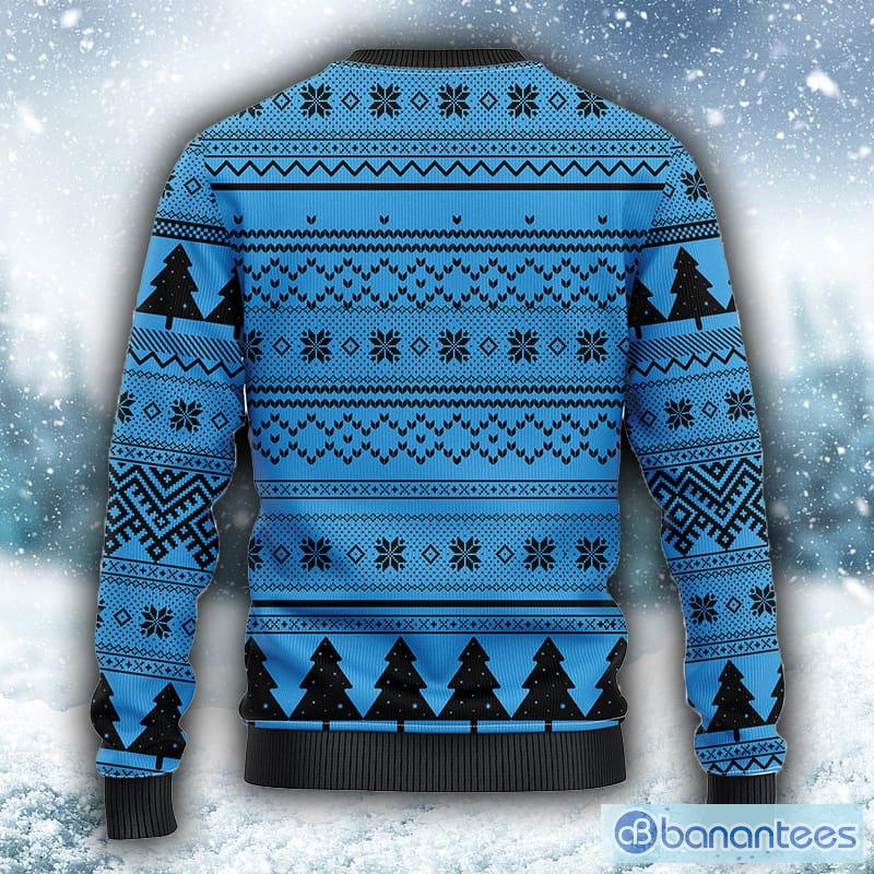 Men's Black/Blue Carolina Panthers Light Up Ugly Sweater