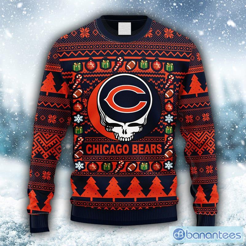 NFL Chicago Bears Grateful Dead Fleece 3D Sweater For Men And