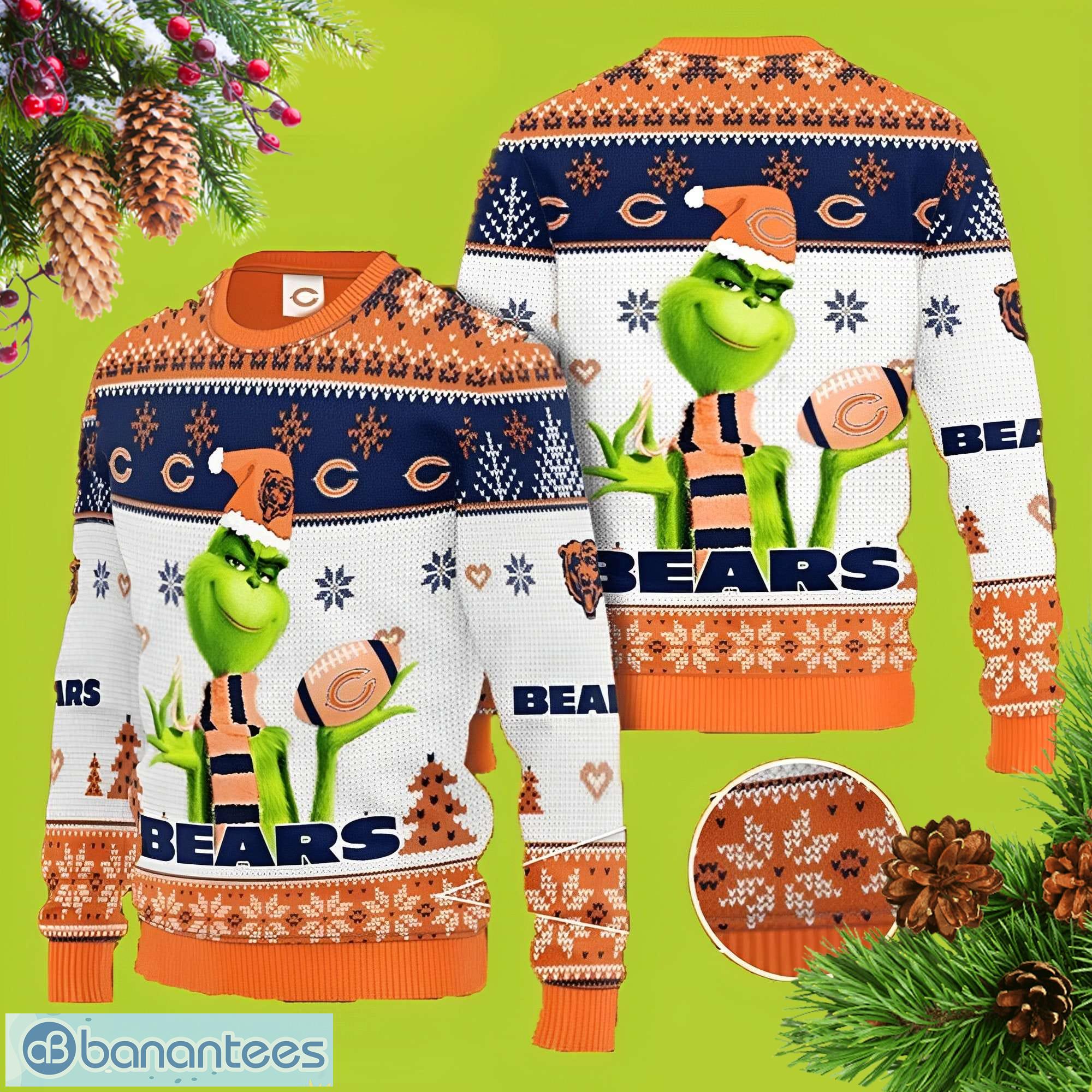 3D Print Chicago Bears Sweater NFL Football Fans Ugly Christmas Sweater  Christmas Gift For Men And Women