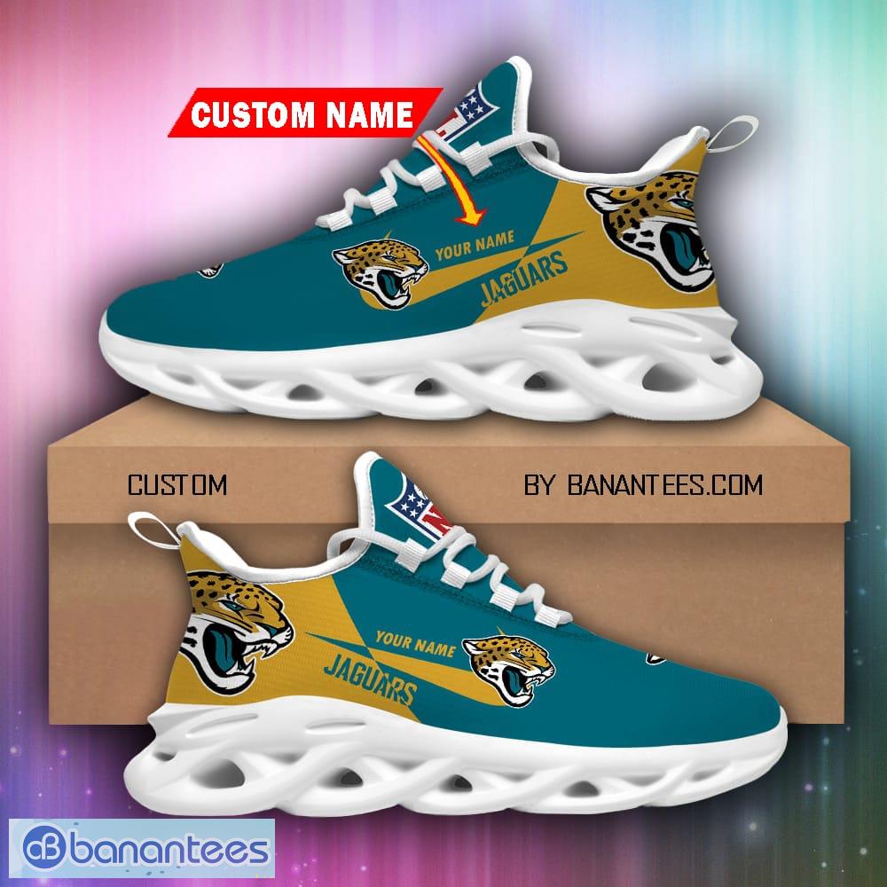 Jacksonville Jaguars Custom Name NFL Max Soul Shoes Chunky Sneakers Gift  For Fans - Banantees