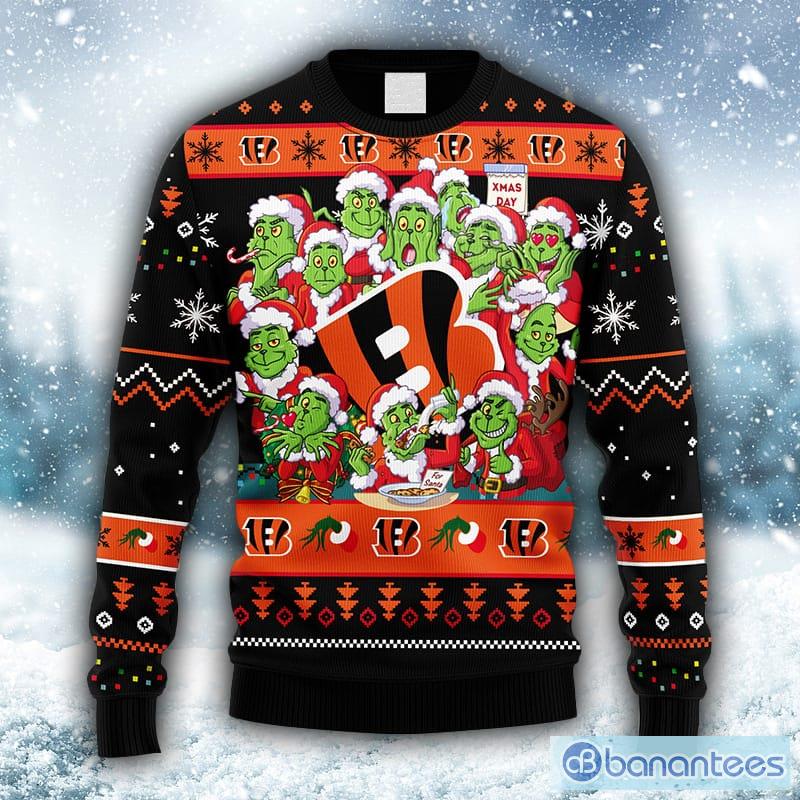 Cincinnati Bengals Funny Grinch Ugly Christmas Sweater - Banantees