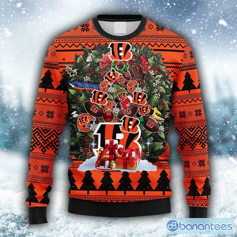 Cincinnati Bengals Tree Ugly Christmas Fleece Sweater