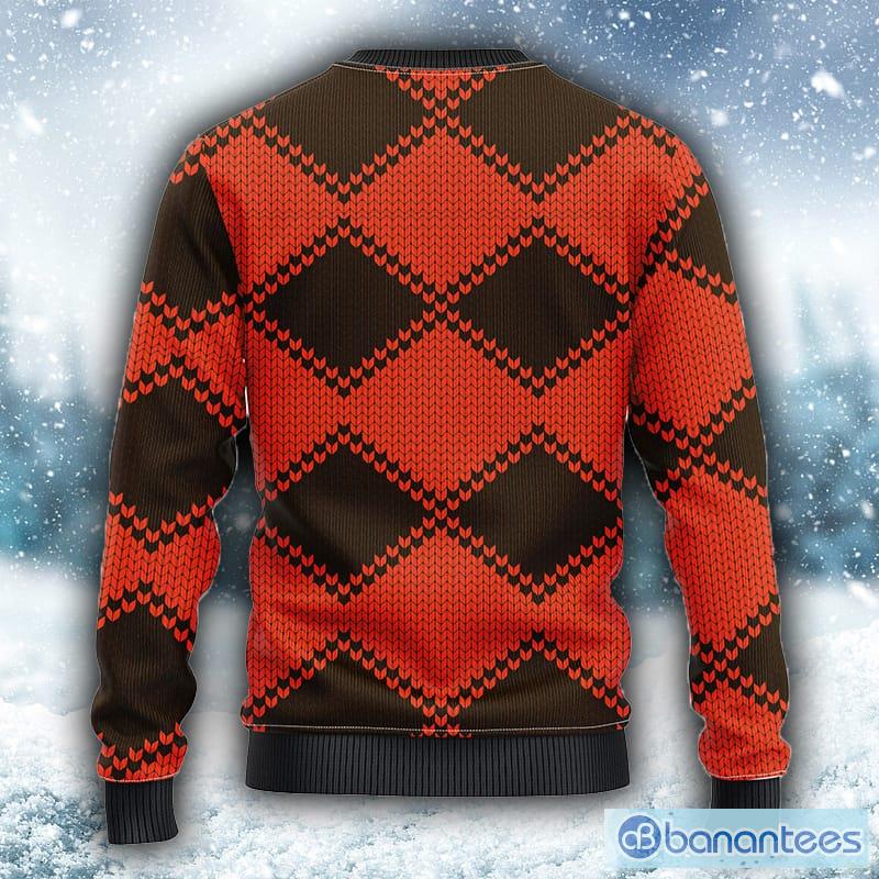 Custom Name Nfl Cleveland Browns Merry Christmas Ugly Sweater Hoodie 3D T  Shirt