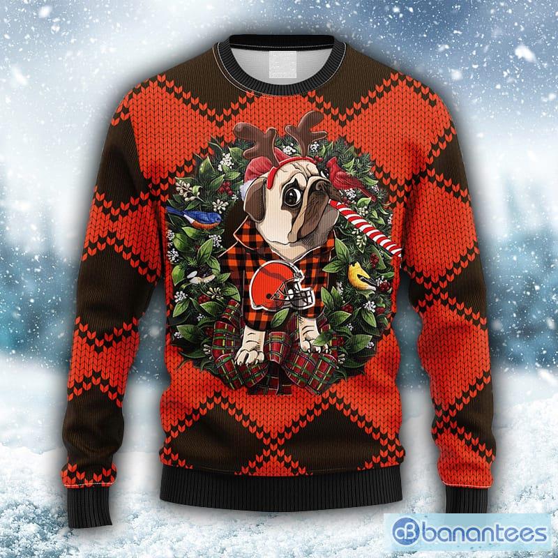 NFL Cleveland Browns Snoopy Dog Christmas Ugly 3D Sweater For Men And Women  Gift Ugly Christmas - Banantees