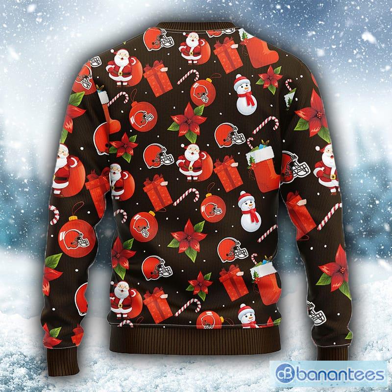 NFL Cleveland Browns Christmas Friends 3D Ugly Sweater Custom Number And  Name