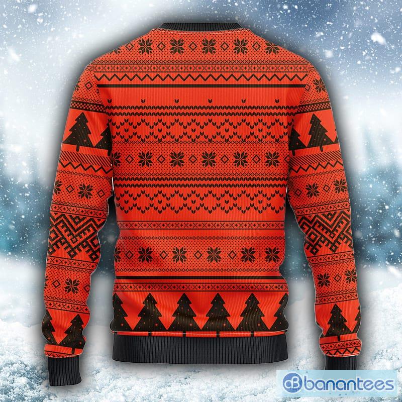 BEST Cleveland Browns Skull Flower Ugly Christmas Sweater All Over