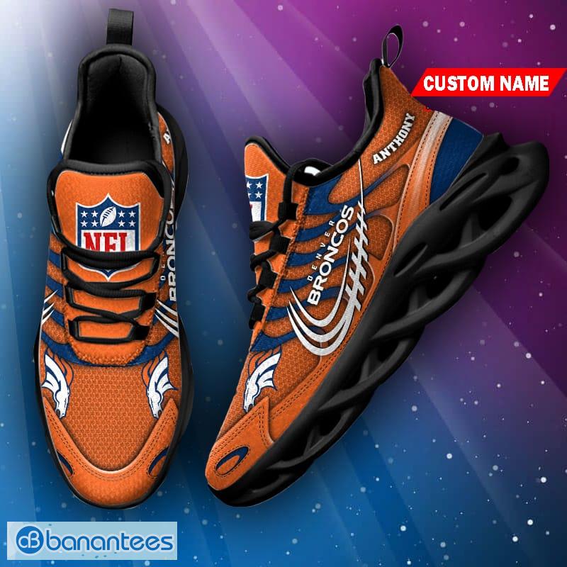 Denver Broncos NFL Ograne And Black Max Soul Sneakers Sport Shoes -  Banantees