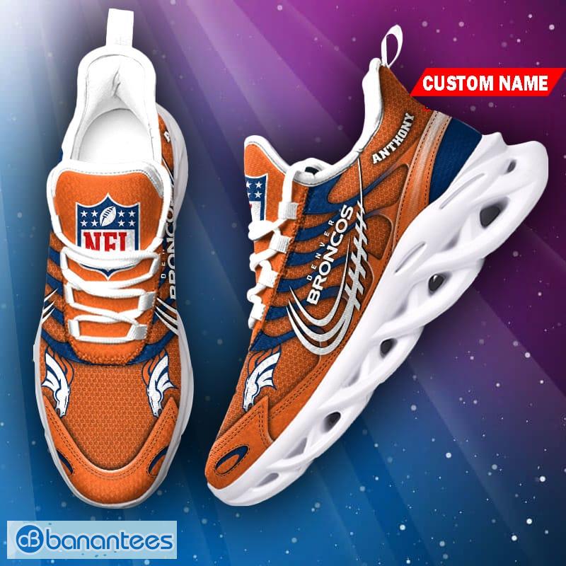 Denver Broncos NFL Ograne And Black Max Soul Sneakers Sport Shoes