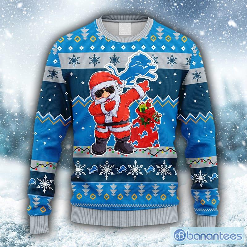 Detroit Lions Christmas Santa Claus Ugly Sweater For Men Women - Banantees