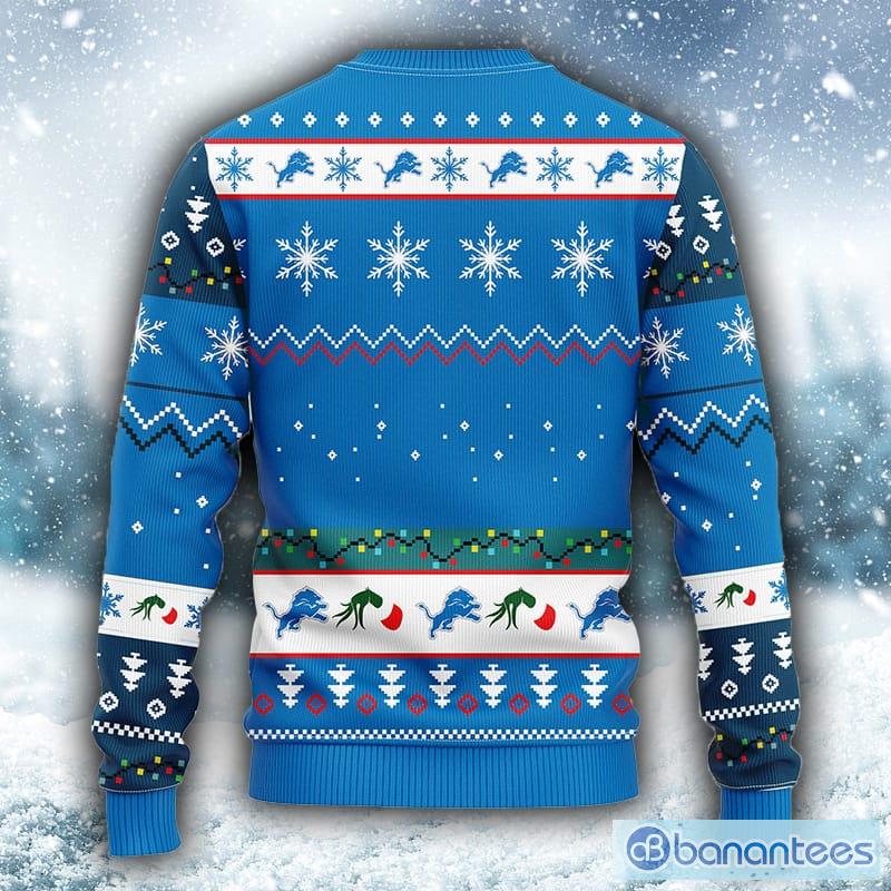 Detroit Lions Football Team Logo Ugly Christmas Sweater Custom Name  Christmas For Fans - Teeclover