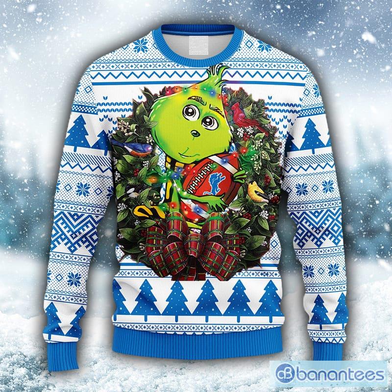 Detroit Lions Football Team Logo Ugly Christmas Sweater Custom Name  Christmas For Fans - Teeclover