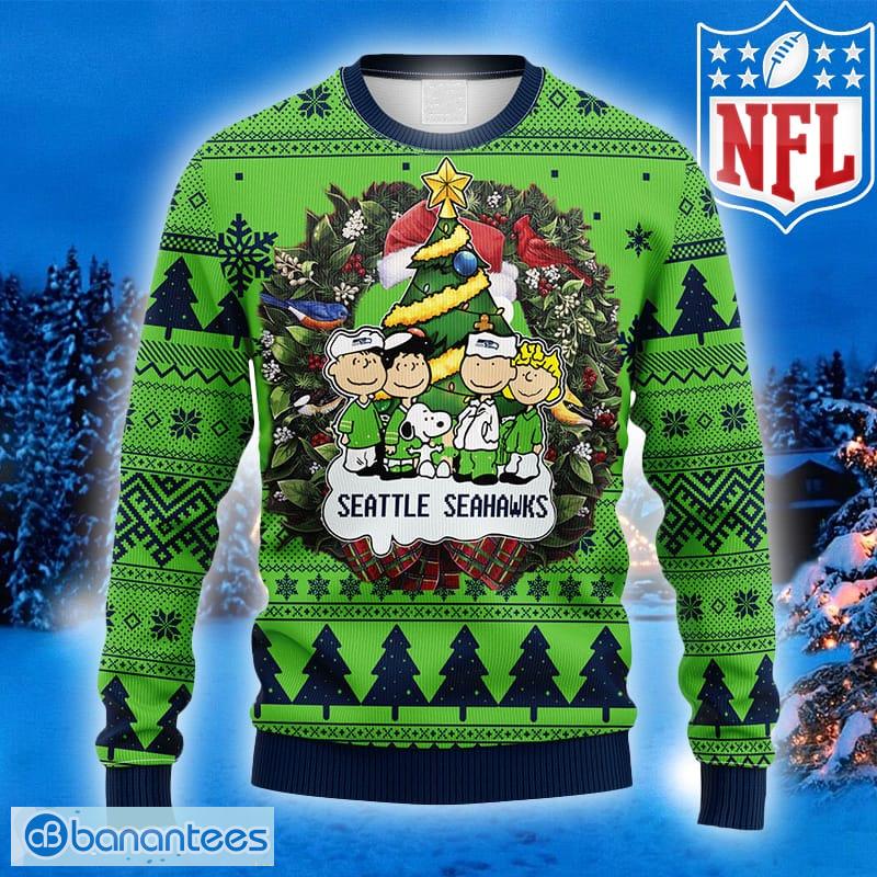 Seattle Seahawks Snoopy Dog Ugly Christmas Sweater - Listentee