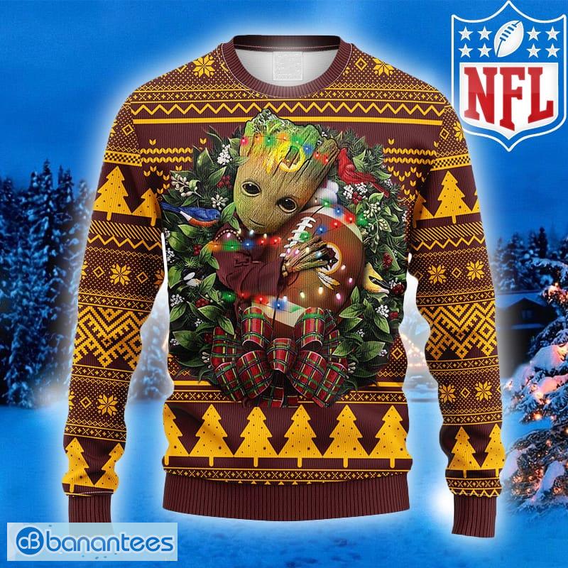 NFL Fans Washington Redskins Groot Hug Logo Ugly Christmas Sweater