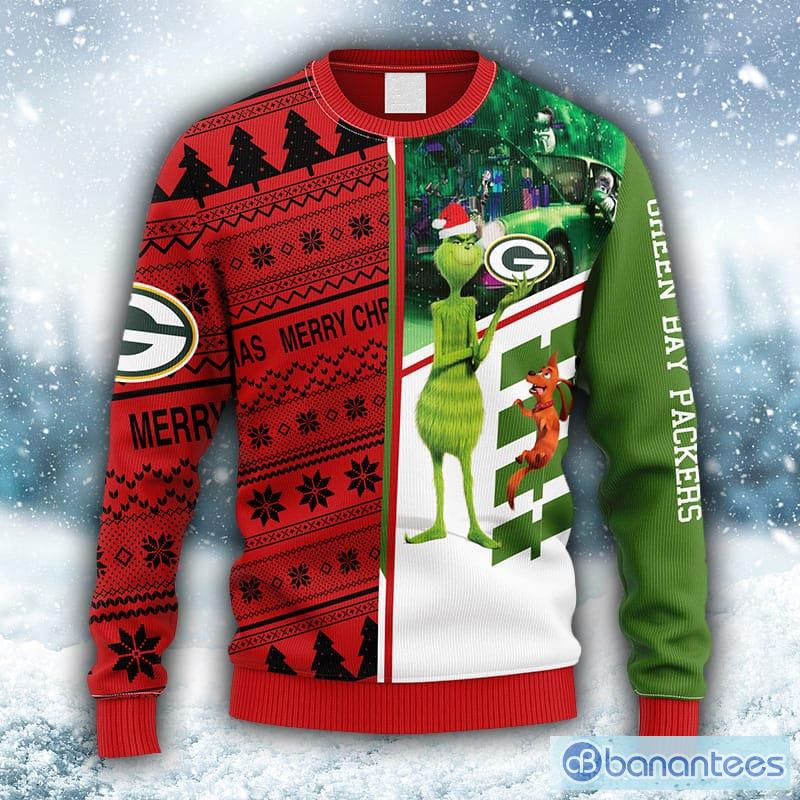 Grinch Green Bay Packers All Over Print Christmas Ugly Sweater Gift For Fans