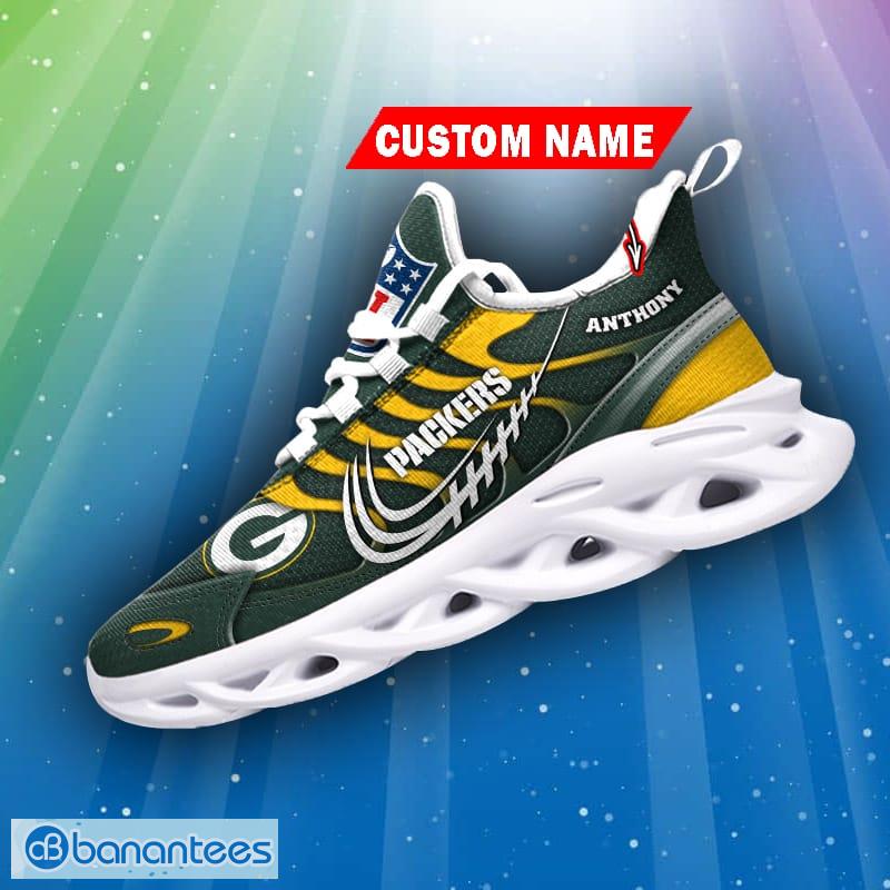 Green Bay Packers Custom Name NFL Max Soul Shoes Gift For Fans