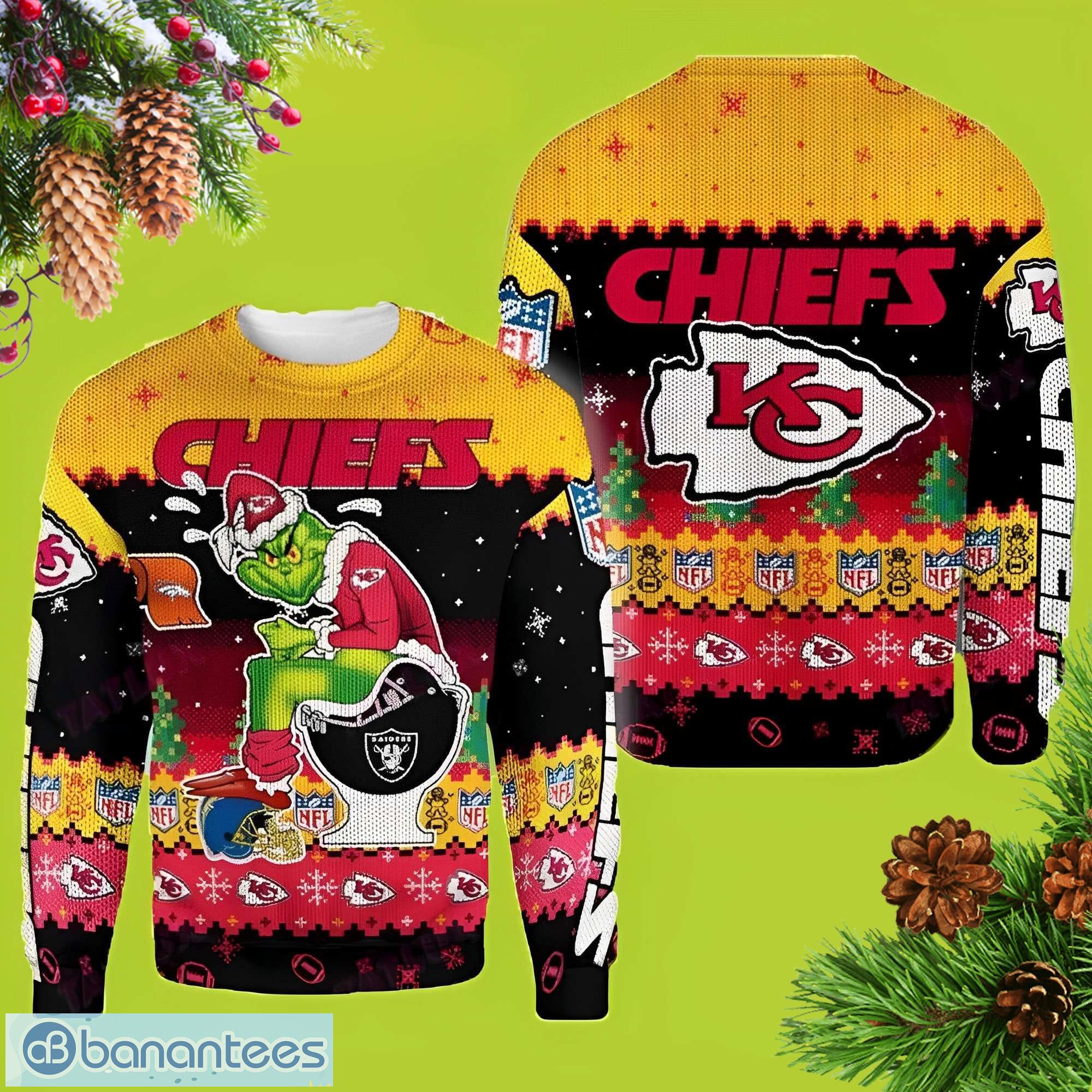 NFL KC Chiefs American Football Grinch Funny Xmas s, Grinch Party Ugly Christmas Sweater - NFL KC Chiefs American Football Grinch Funny Xmas Sweaters, Grinch Ugly Sweater