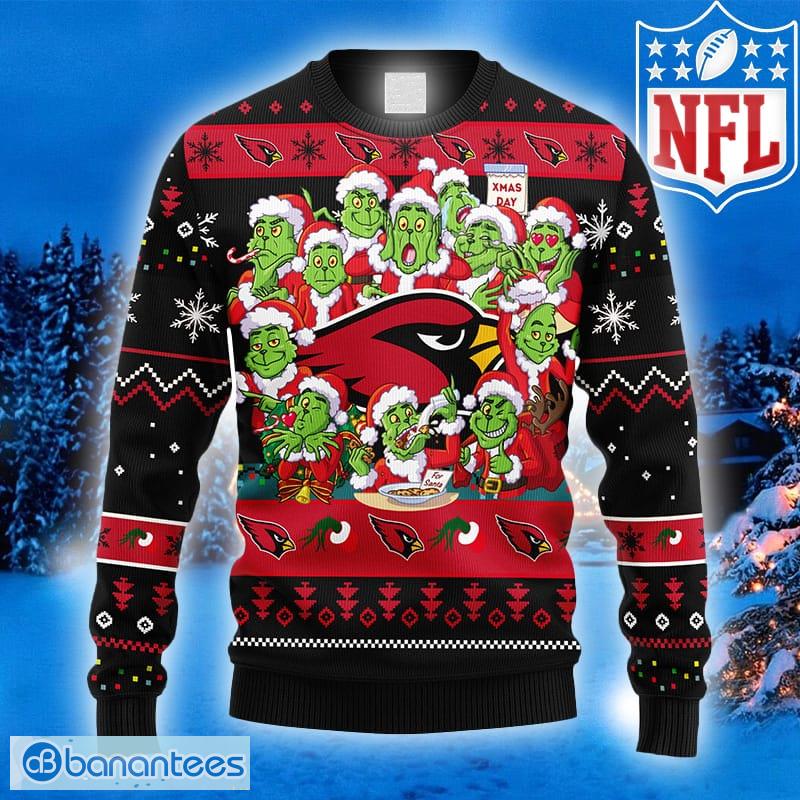 NFL Arizona Cardinals Cute 12 Grinch Face Xmas Day Ugly Christmas