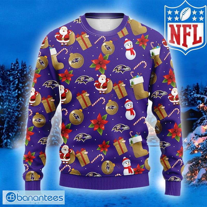 Baltimore Ravens Pumpkin Ugly Christmas Sweater 3D Gift For Fans