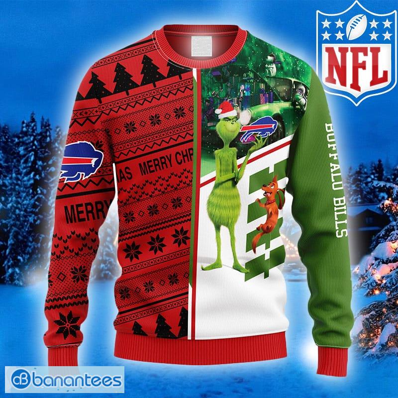 Buffalo Bills Funny Grinch Ugly Christmas Sweater - Banantees